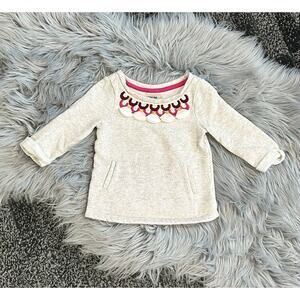OshKosh Infant Girls Oatmeal Heather Long-Sleeve‎ Pullover Shirt - 12M